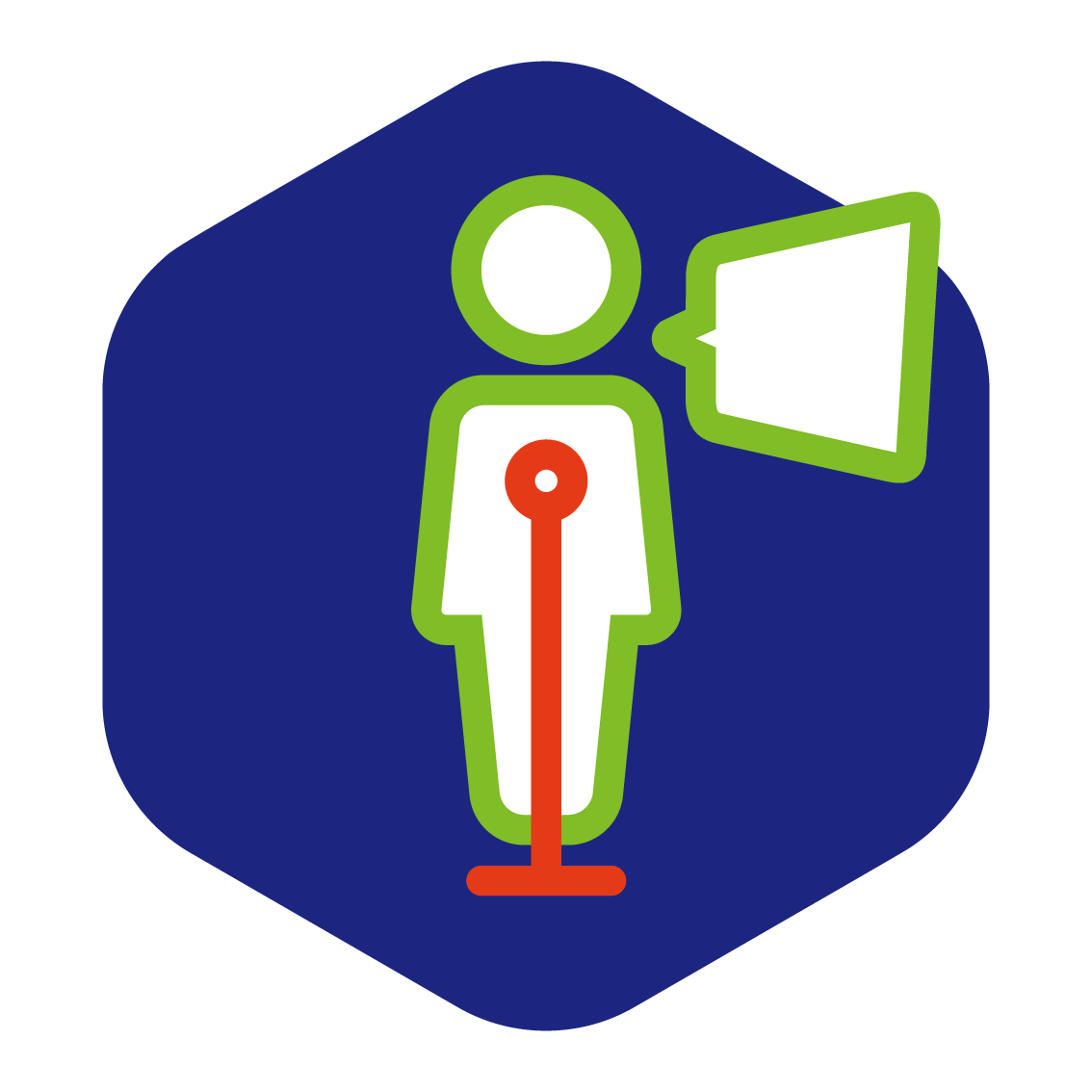 Person at microphone icon