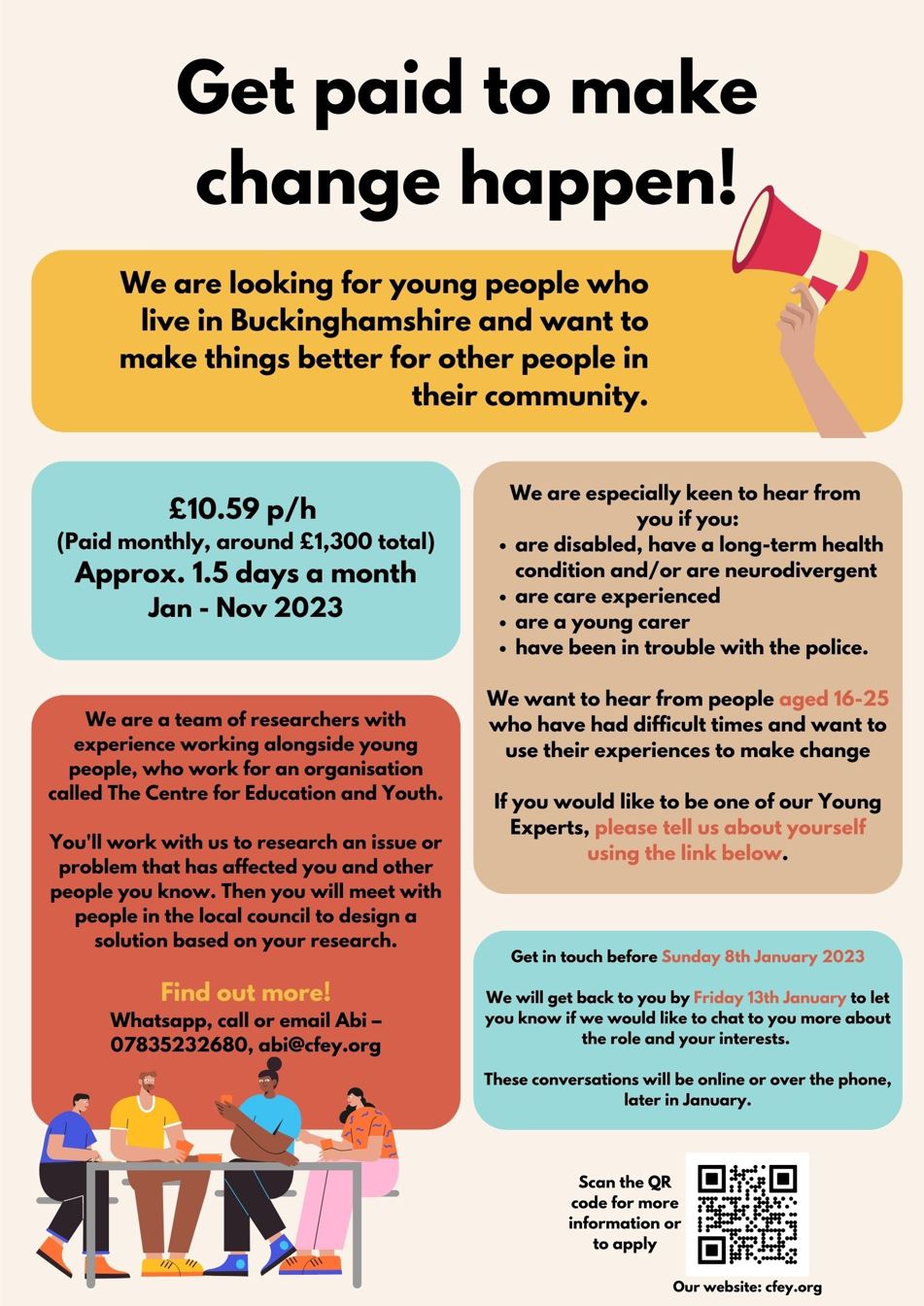 Get paid to make change happen poster