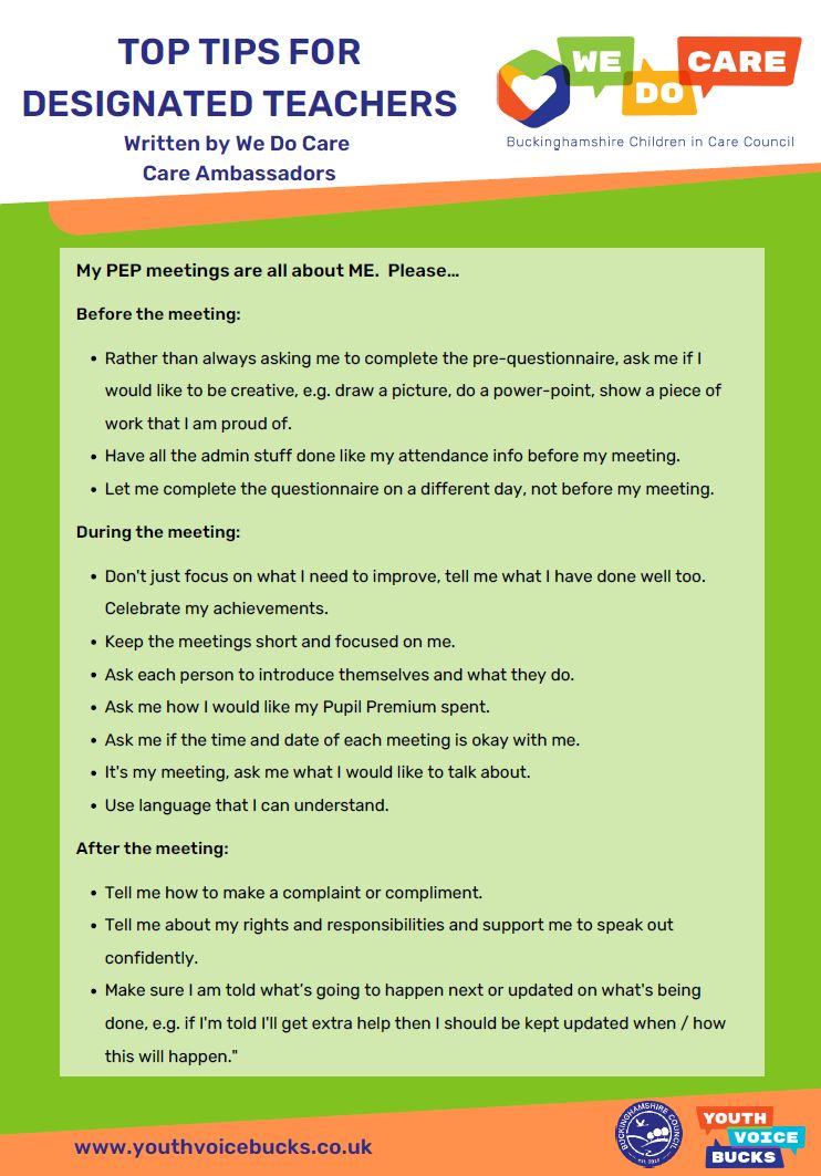 Top tips document. The text in this image is repeated in the webpage.